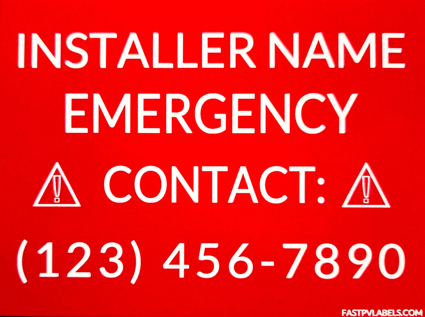 3x4in Installer Information Placard - All Trades